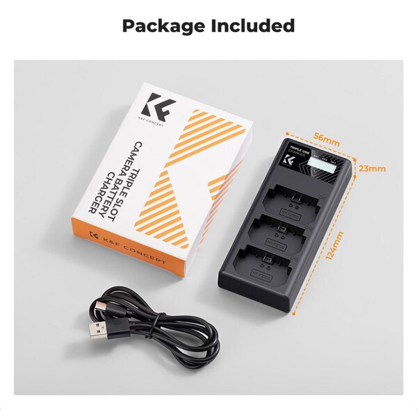 K&F Concept Triple-Akku-Ladegerät  LP-E6NH
