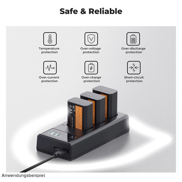 K&F Concept Triple-Akku-Ladegerät  NP-FW50 