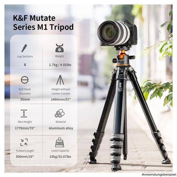 K&F Concept Tripod  M1+BH-35L