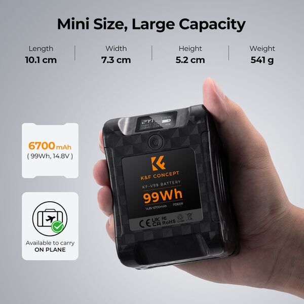 K&F Concept V-Mount Akku KF-V99 - 99WH 6700mAh PD65W 