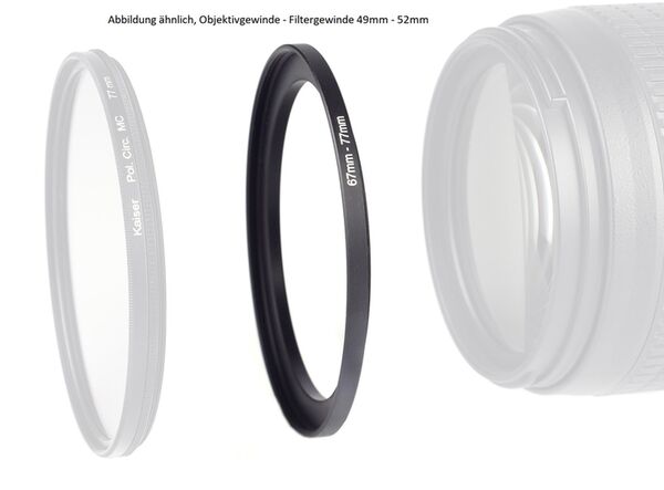Kaiser Filter-Adapterring, schwarz  52 mm 49 mm