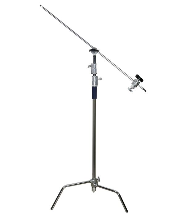 Kaiser Galgenstativ C-Stand 330, Einstellhöhe: ca. 145 – 328 cm, Auslegearm ca. 102 cm, Dreibeinbasis abnehmbar und zusammenlegbar 