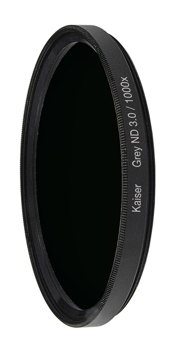 Kaiser Graufilter ND 3 0 / 1000x ø 58 mm inkl. Adapterrring für ø 55 mm inkl. Mikrofasertuch und Aufbewahrungstasche 