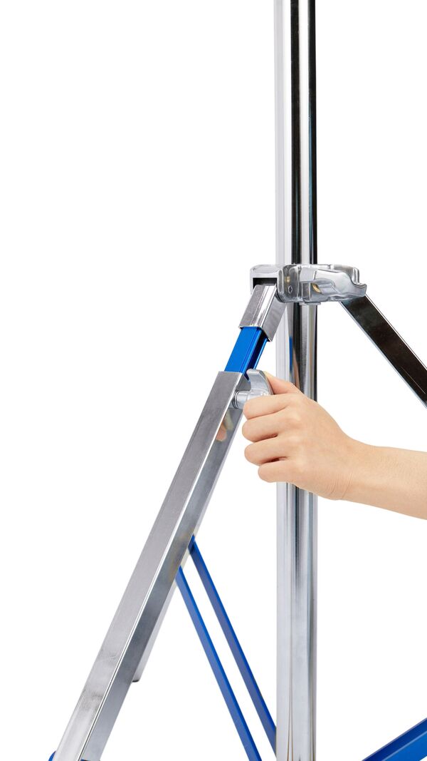 Kaiser Leuchtenstativ LS-300-HD Einstellhöhe ca. 137 bis 320 cm silbern ein Bein nivellierbar 