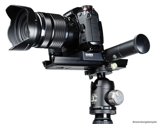 Kaiser Makro-Einstellschlitten mit Schnellkupplung (Arca-Swiss-kompatibel) und Feinjustage-Griff 
