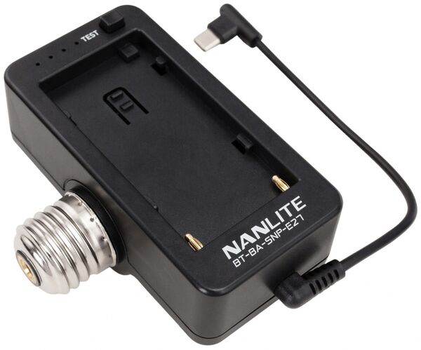 Nanlite  Akku-Adapter BT-BA-SNP-E27, mit E27-Fassung für PavoBulb 10C 