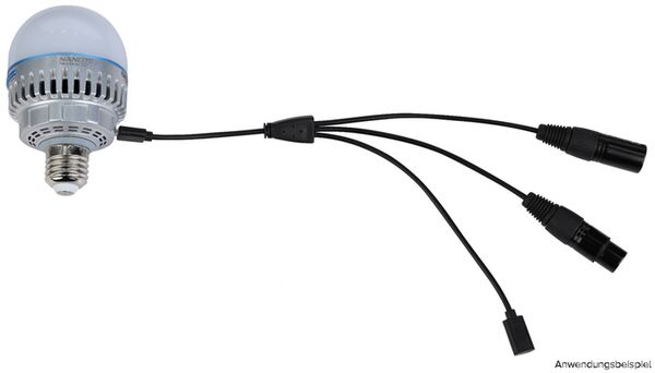 Nanlite  DMX-Splitterkabel CB-DMX-USBC-1/3, für PavoBulb 10C und PavoTube T8-7X 