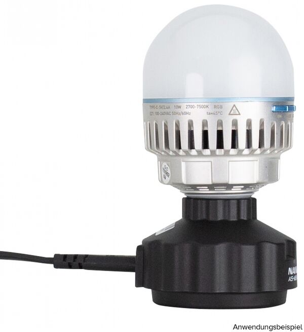 Nanlite  Standfuß / Magnetische Halterung AS-MBA-E27, für PavoBulb 10C. Mit E27-Fassung. Inkl. Netzkabel. 