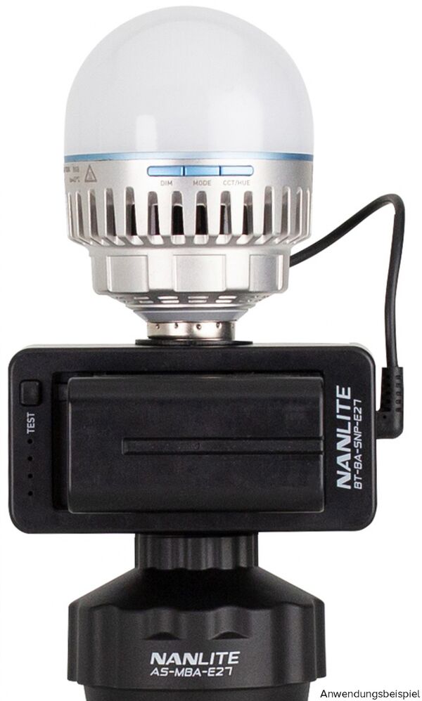 Nanlite  Standfuß / Magnetische Halterung AS-MBA-E27, für PavoBulb 10C. Mit E27-Fassung. Inkl. Netzkabel. 