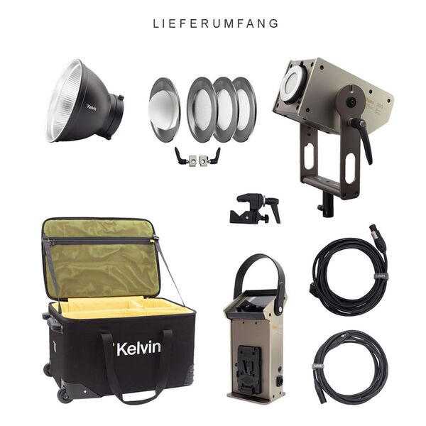 Kelvin EPOS 300 Travel Kit RGBACL LED-COB Studioleuchte (V-Mount) 