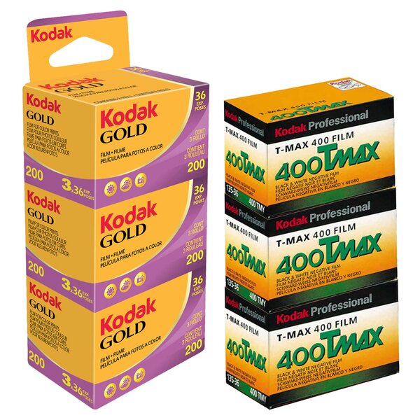 Kodak MIX Pack- Gold 200 135/36 3er Pack + T-MAX 400 Prof.135/36 3er Pack 