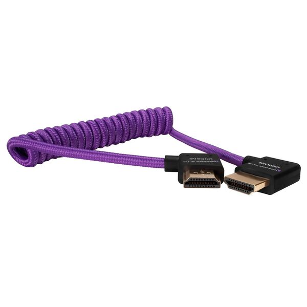 Kondor Blue Gerald Undone rechtwinkliges Full HDMI Kabel 30,5-61cm, spiralförmig  lila