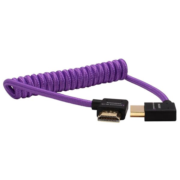 Kondor Blue Gerald Undone rechtwinkliges Full HDMI Kabel 30,5-61cm, spiralförmig  lila