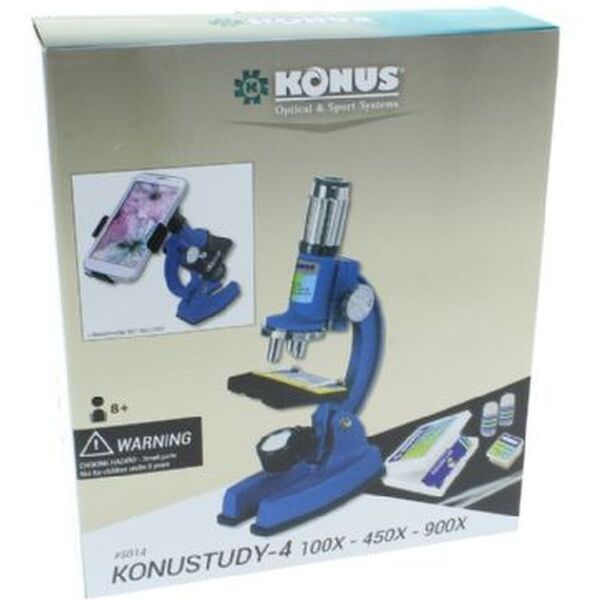 Konus Mikroskop Konustudy-4 mit Smartphone Adapter  150x-450x-900x