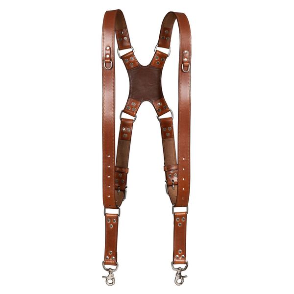 Krützberg Zeithalter DUO Kameragurt in dunkelbraunem Leder  Silber