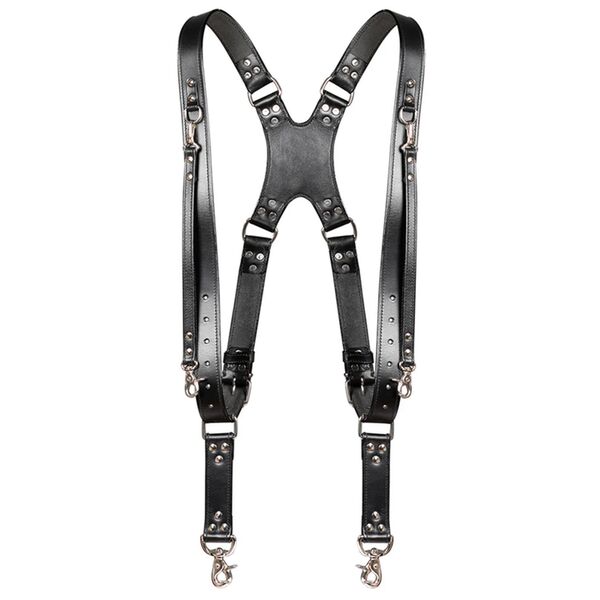 Krützberg Zeithalter DUO Kameragurt in schwarzem Leder  Silber