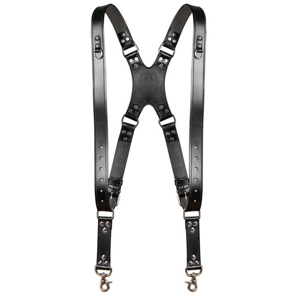 Krützberg Zeithalter DUO Kameragurt in schwarzem Leder  Silber