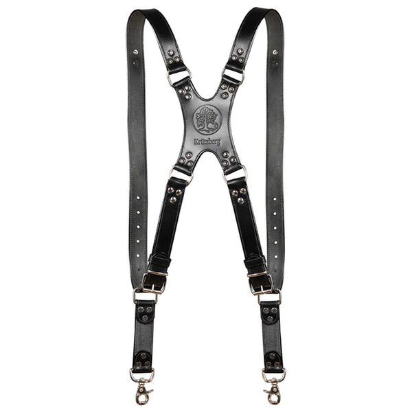 Krützberg Zeithalter DUO Kameragurt in schwarzem Leder  Silber