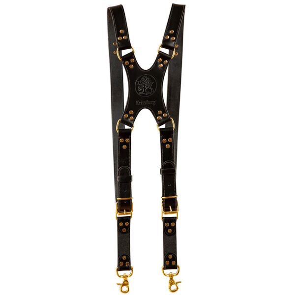 Krützberg Zeithalter DUO Kameragurt in schwarzem Leder  Gold