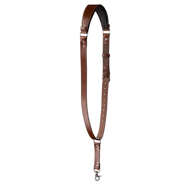 Krützberg Zeithalter MONO Kameragurt in dunkelbraunem Leder  Braun/Silber