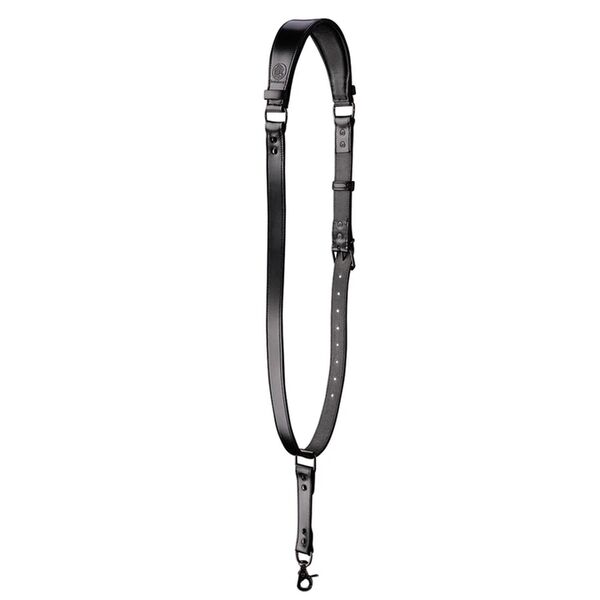 Krützberg Zeithalter MONO Kameragurt in schwarzem Leder  Schwarz