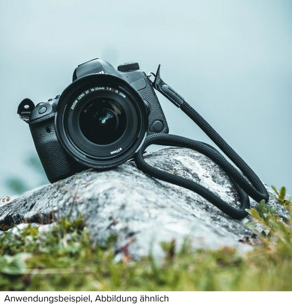 Lens-Aid Kameragurt aus Seil  rot schwarz