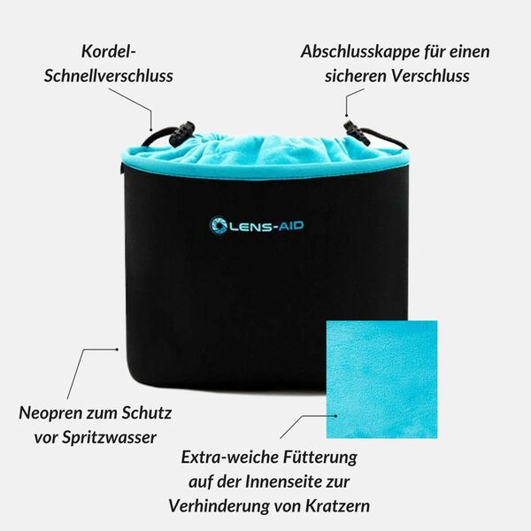 Lens-Aid Neopren Kamerabeutel mit Fleece-Fütterung  M