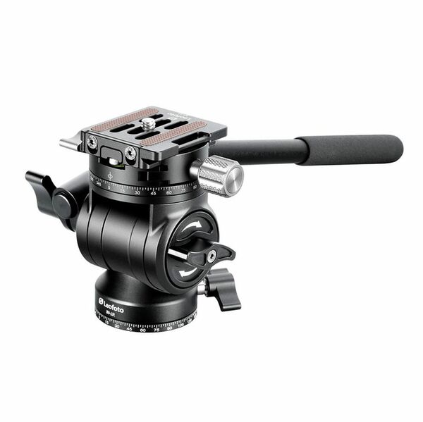 Leofoto BV-1R Kompakter Flussigkeits-Video-Stativkopf mit doppelter Panoramaplatte  schwarz