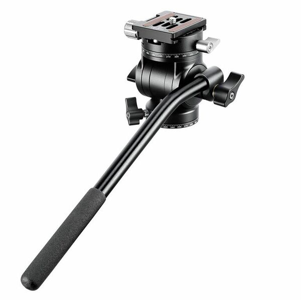 Leofoto BV-1R Kompakter Flussigkeits-Video-Stativkopf mit doppelter Panoramaplatte  schwarz