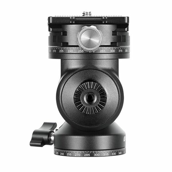 Leofoto BV-1R Kompakter Flussigkeits-Video-Stativkopf mit doppelter Panoramaplatte  schwarz