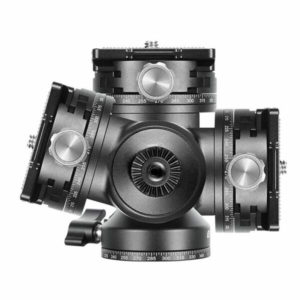 Leofoto BV-1R Kompakter Flussigkeits-Video-Stativkopf mit doppelter Panoramaplatte  schwarz