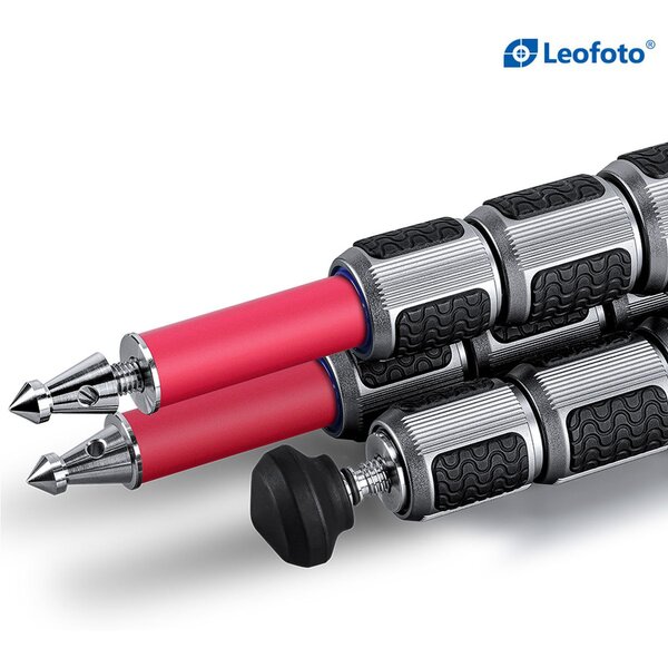 Leofoto Carbon-Dreibeinstativ LA-284C  Athena Red + Ballhead LH-30