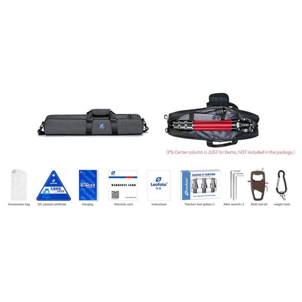 Leofoto Carbon-Dreibeinstativ LA-324C Athena Red + Ballhead LH-40 