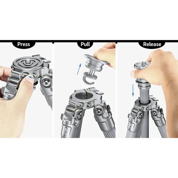 Leofoto Carbon-Dreibeinstativ LG-284C Gabriel + Ballhead LH-36R Silver 