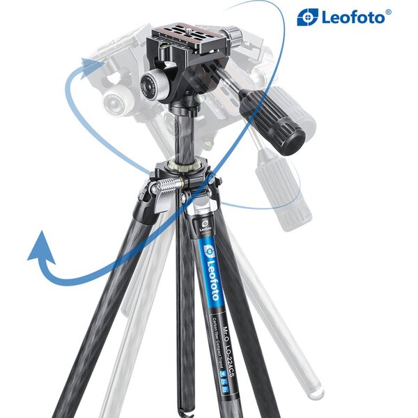 Leofoto Carbon-Dreibeinstativ LO-224CS Mr. O + 2-Wege-Neiger SW-02 
