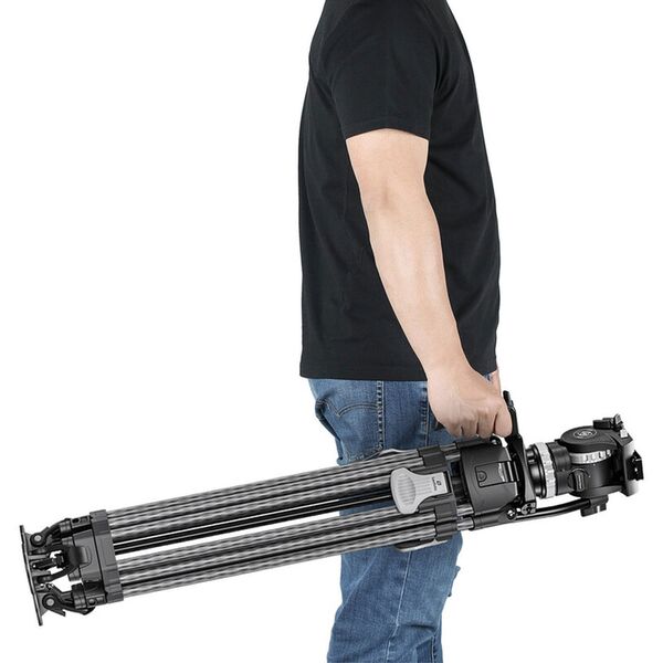 Leofoto Carbon-Dreibeinstativ LVF-163C + FH-10 Videostativset 