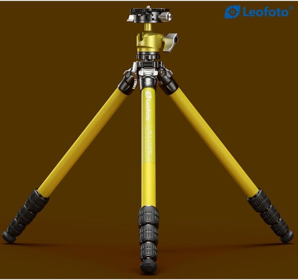 Leofoto Carbon-Dreibeinstativ LY-224C Mr.Y + Balhead LH-25 R Yellow 