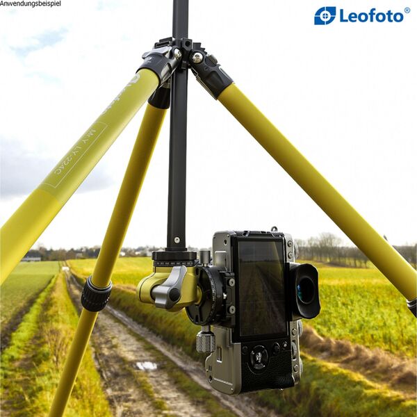 Leofoto Carbon-Dreibeinstativ LY-224C Mr.Y + Balhead LH-25 R Yellow 