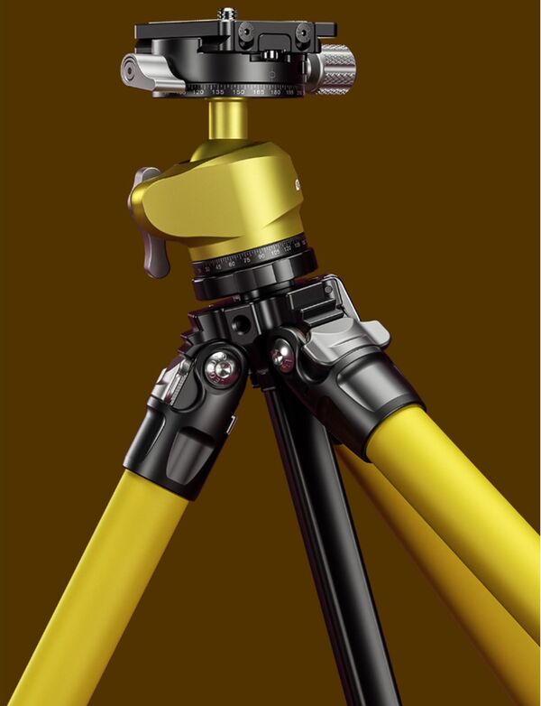 Leofoto Carbon-Dreibeinstativ LY-224C Mr.Y + Balhead LH-25 R Yellow 