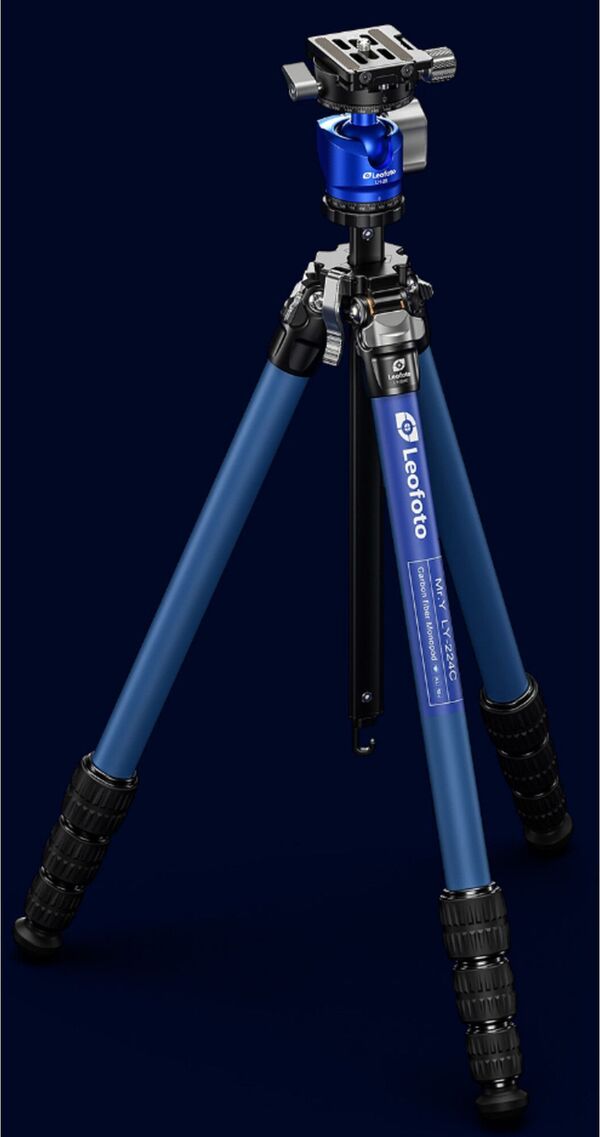 Leofoto  Carbon-Dreibeinstativ LY-224C Mr.Y + Ballhead LH-25 R Y Blue 