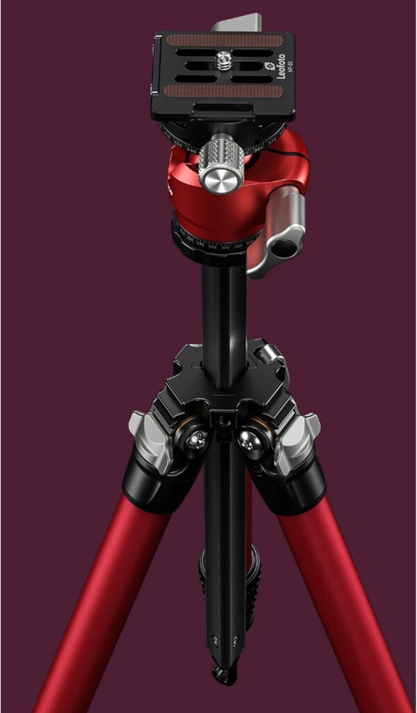 Leofoto  Carbon-Dreibeinstativ LY-224C Mr.Y + Ballhead LH-25 R Red 