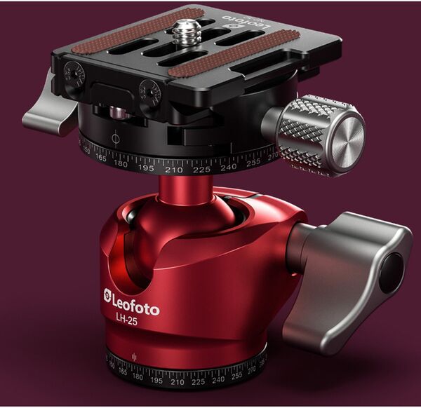 Leofoto  Carbon-Dreibeinstativ LY-224C Mr.Y + Ballhead LH-25 R Red 