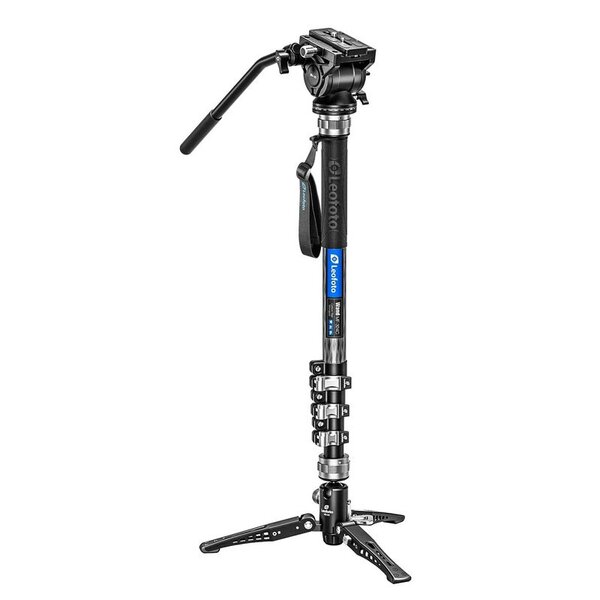 Leofoto Carbon-Einbeinstativ MF-324C + Schwenk-Neigefuß VD-04 + Videoneiger BV-10 