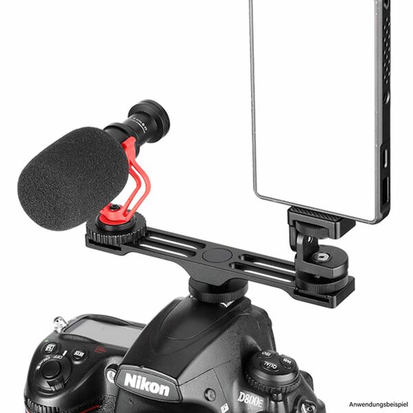 Leofoto FA-08 2 in 1 Blitzschuhadapter für Kamera Mikrofon und Beleuchtung 