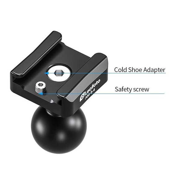 Leofoto Gelenkarm AM-8-4 Gelenk mit Blitzfußaufnahme 