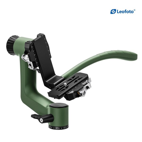 Leofoto PG-3SL Carbonfaser-Gimbalkopf mit langem Griff  grün