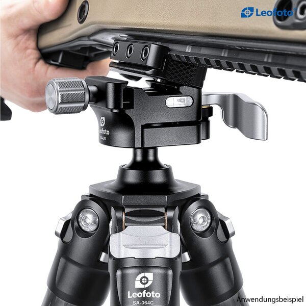 Leofoto SA-364C Carbon-Dreibeinstativ und Gewehraufnahme MA-30 