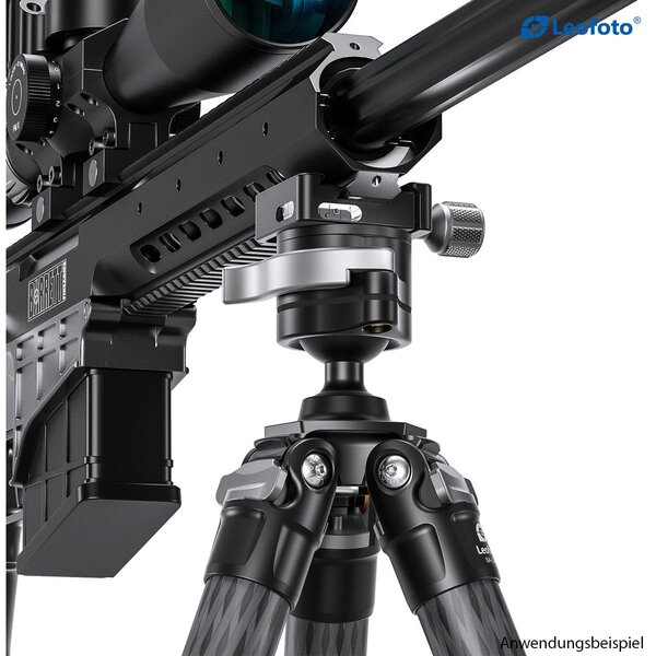 Leofoto SA-364C Carbon-Dreibeinstativ und Gewehraufnahme MA-40 
