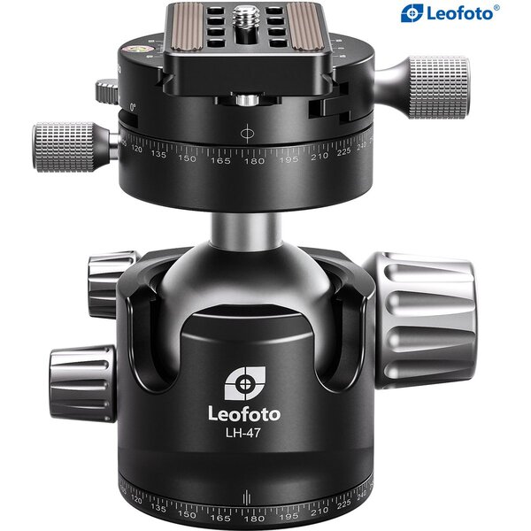 Leofoto Stativ-Kugelkopf LH-47PR mit Doppelpanoramateller und Rastfunktion 
