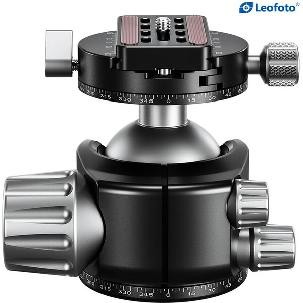 Leofoto Stativ-Kugelkopf LH-55R, Dual-Panoramafunktion + Schnellwechselplatte NP-60 